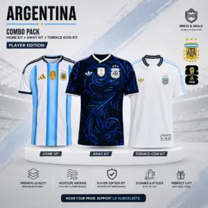 Argentina 2026 World Cup Jersey - Player Edition (3 Pcs Combo)